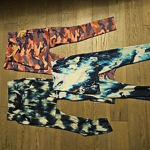 Lot of 3 Old Navy Active Powersoft athletic pants and tank set with built-in bra